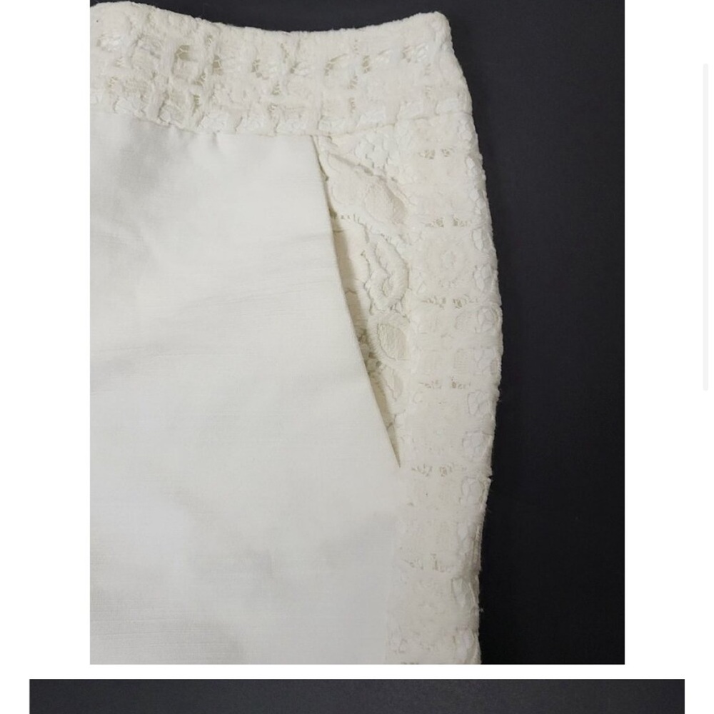 LOFT women’s lace trim off white cotton shorts | 12 - Picture 3 of 9